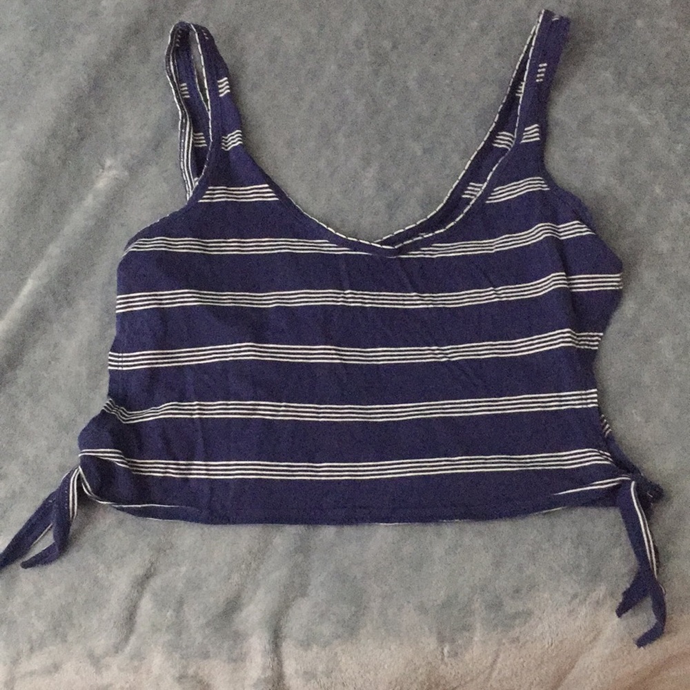 UO - BDG - Striped Tank with Ties Crop Top XS